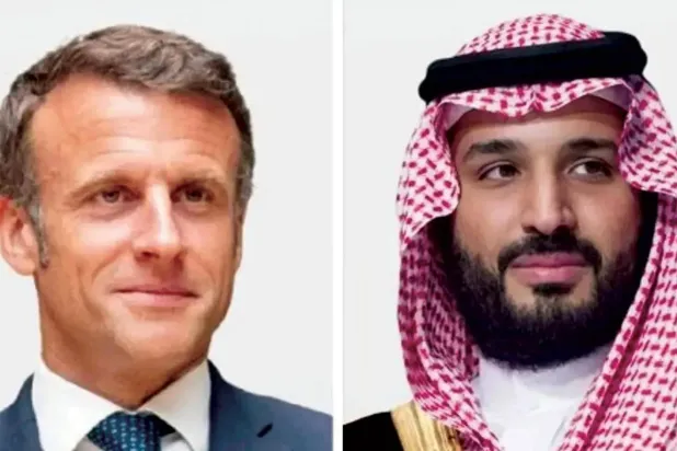 Suudi Arabistan Veliaht Prensi Muhammed bin Selman ve Fransa Cumhurbaşkanı Emmanuel Macron (Suudi Arabistan Dışişleri Bakanlığı)