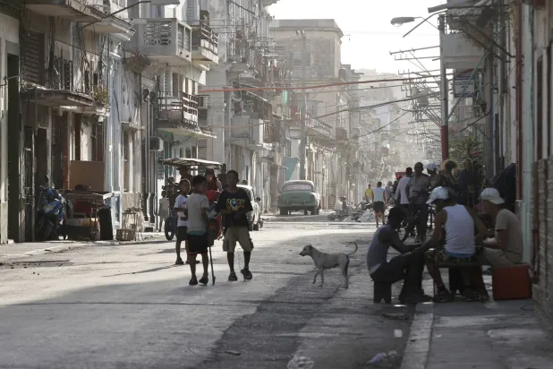 Children walk down a street in Havana, Cuba, 09 April 2026 (issued 10 April 2026). EPA/ERNESTO MASTRASCUSA