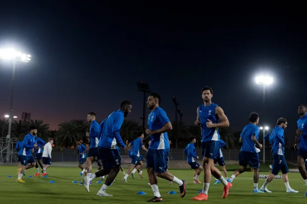 من تدريبات الهلال الأخيرة في جدة (موقع النادي)