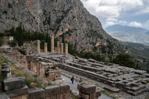 Rockslides are a concern at the ancient theatre of Delphi. Angelos Tzortzinis / AFP/File
