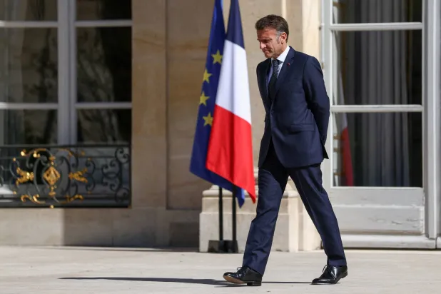 FILE PHOTO: French President Emmanuel Macron at the Elysee Palace in Paris, France, April 8, 2026. REUTERS/Tom Nicholson/Pool/File Photo