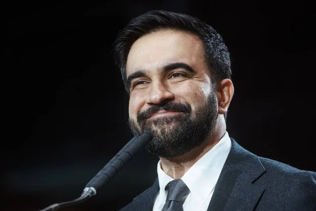  New York City Mayor Zohran Mamdani smiles during an address marking his first 100 days in office at the Knockdown Center, Sunday, April 12, 2026, in New York. (AP) 