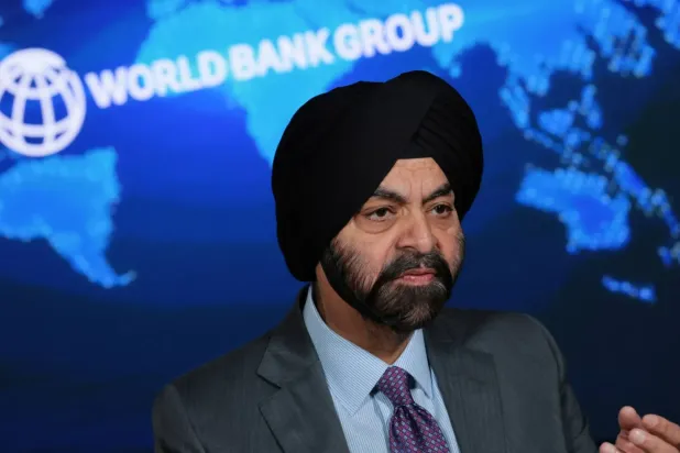 Dünya Bankası Başkanı Ajay Banga, Washington’daki Dünya Bankası Genel Merkezi’nde Reuters’a röportaj verdi. (Reuters)