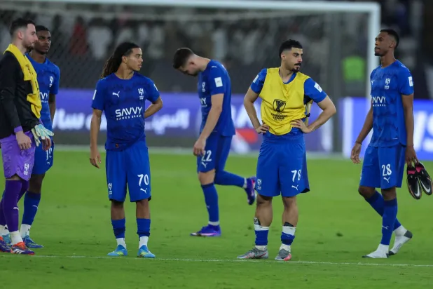 حسرة كبيرة بدا عليها فريق الهلال بعد الخروج الآسيوي (تصوير: محمد المانع)