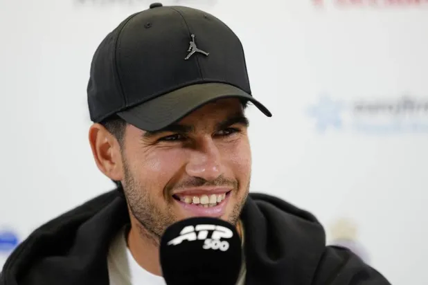 Carlos Alcaraz of Spain attends a press conference at the Barcelona Open tennis tournament in Barcelona, Spain, 13 April 2026. (EPA)