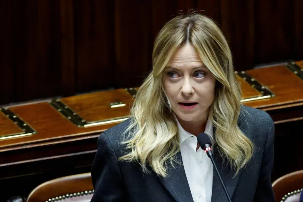  Italy's Prime Minister Giorgia Meloni speaks at the lower house of Parliament to report on her government’s actions and is expected to speak on the latest developments in Iran, in Rome, Italy, April 9, 2026. (Reuters)