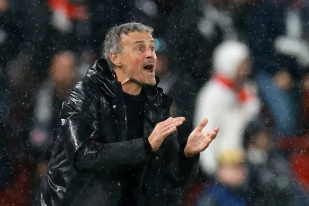 Football - UEFA Champions League - Quarter-Final - Second Leg - Liverpool v Paris St Germain - Anfield, Liverpool, Britain - April 14, 2026 Paris St Germain coach Luis Enrique reacts. (Reuters)