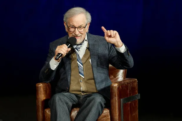 FILE PHOTO: Steven Spielberg, winner of the MPA America250 Award, speaks during the Universal Pictures and Focus Features presentation at CinemaCon, the official convention of Cinema United, in Las Vegas, Nevada, US, April 15, 2026. REUTERS/Caroline Brehman/File Photo