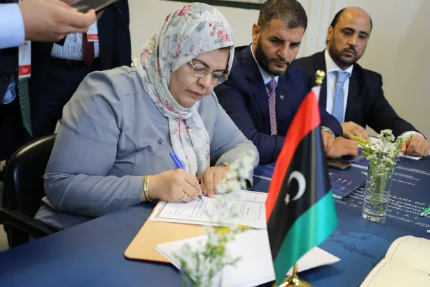 جانب من مصادقة الجانب الليبي على اتفاقية تبادل السجناء مع إيطاليا (وزارة العدل بحكومة الوحدة)