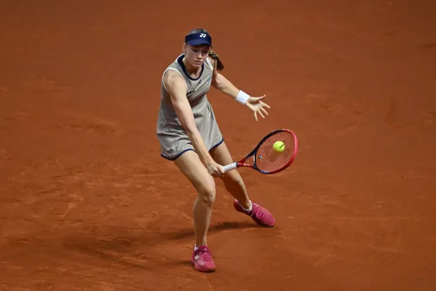 ريباكينا خلال المواجهة (أ.ب)