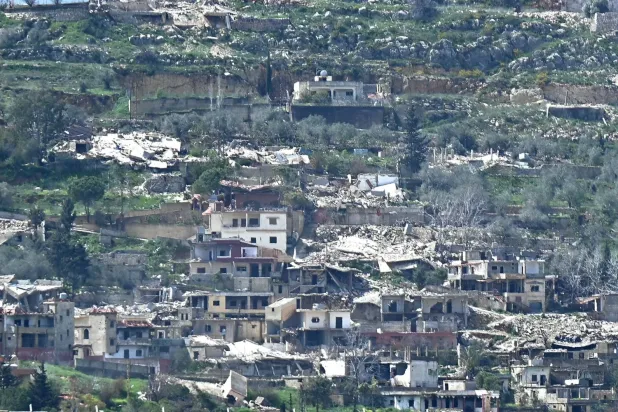 Güney Lübnan’a yönelik İsrail saldırılarında ağır hasar gören bölgenin genel görünümü (DPA)
