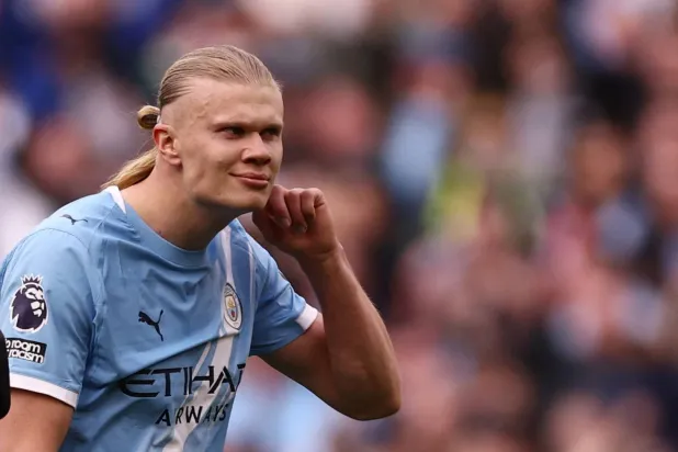 Football - Premier League - Manchester City v Arsenal - Etihad Stadium, Manchester, Britain - April 19, 2026 Manchester City's Erling Haaland celebrates after the match. (Action Images via Reuters)