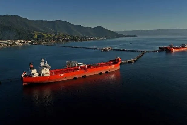  A drone view shows oil tankers at Petrobras distribution terminal operated by Transpetro, a Petrobras subsidiary responsible for oil and gas transportation in Sao Sebastiao, in the state of Sao Paulo, Brazil, April 20, 2026. (Reuters)