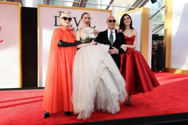 (L-R) Meryl Streep, Emily Blunt, Stanley Tucci, and Anne Hathaway attend "The Devil Wears Prada 2" New York premiere on April 20, 2026 in New York City. (Getty Images/AFP)