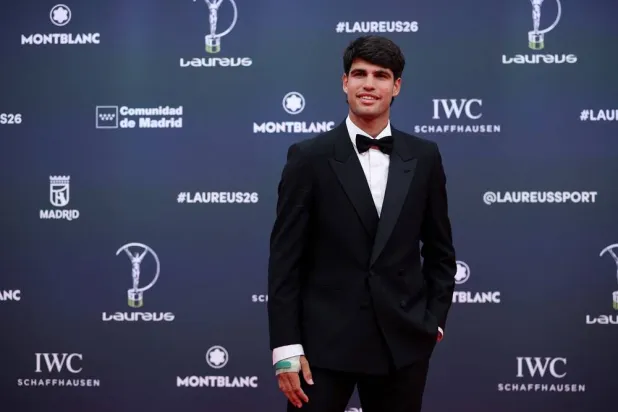  Laureus World Sports Awards - Palacio de Cibeles, Madrid, Spain - April 20, 2026 Spain's Carlos Alcaraz poses on the red carpet ahead of the awards ceremony (Reuters)