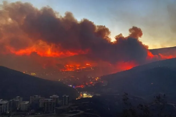جانب من حرائق غابات في إزمير (إكس)