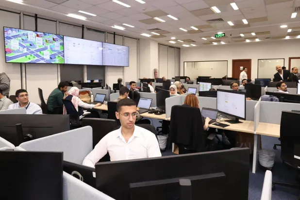 لقطة من افتتاح مركز لتطوير الذكاء الاصطناعي بالقرية الذكية في محافظة الجيزة هذا الأسبوع (وزارة الاتصالات المصرية)