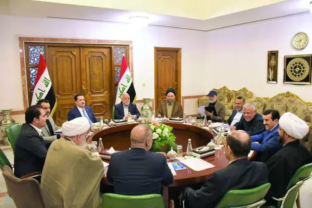 Koordinasyon Çerçevesi güçlerinin Bağdat'taki bir toplantısından (INA)