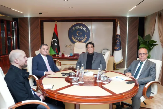 من اجتماع سابق بين المنفي والدبيبة (أرشيفية - متداولة)