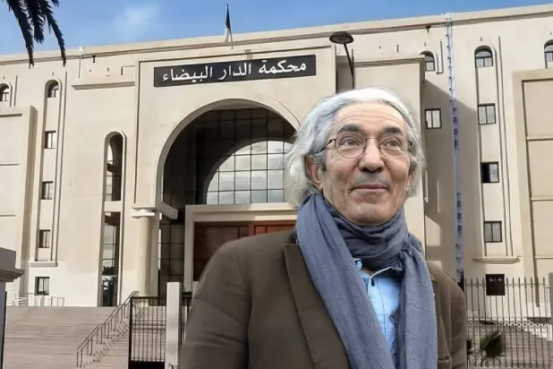 صورة مركبة للكاتب بوعلام صنصال والمحكمة التي دانته بالسجن في مارس 2025 (الشرق الأوسط)