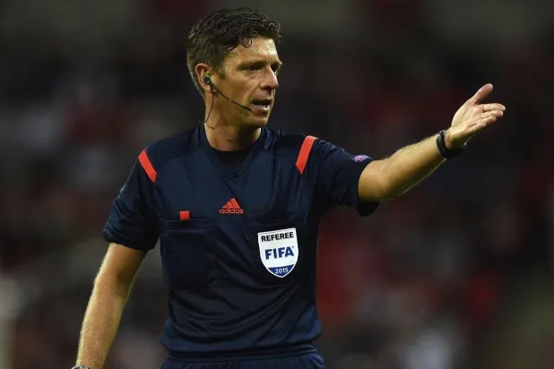 قاد جيانلوكا روكي مباراة السوبر الأوروبي بين ريال مدريد ومانشستر يونايتد في سكوبيه عام 2017 (الاتحاد الأوروبي لكرة القدم)