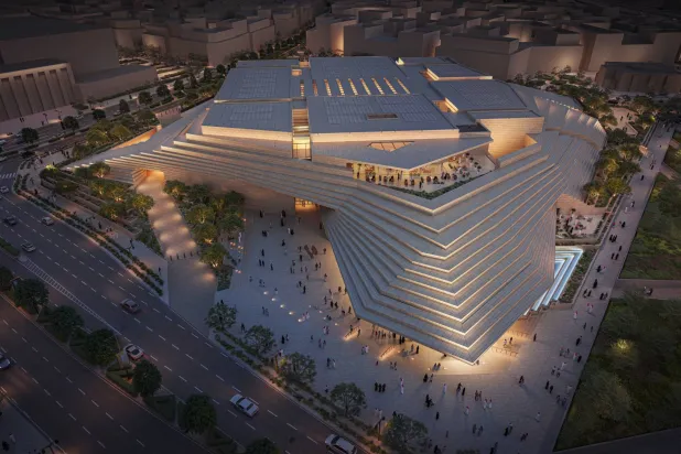 رسم تخيلي للمتحف السعودي للفن المعاصر في الدرعية (الشرق الأوسط)