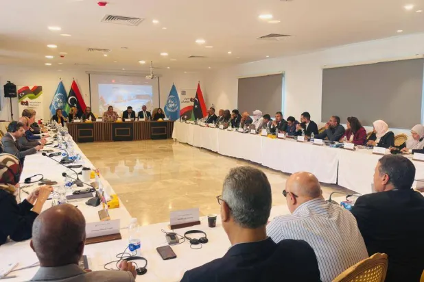  جانب من المشاركين في جولة مسار «المصالحة الوطنية وحقوق الإنسان» 25 أبريل (البعثة الأممية)