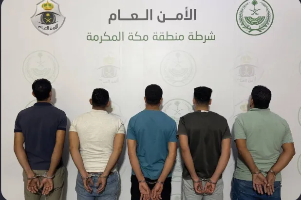 شرطة مكة المكرمة قبضت على 5 مقيمين مصريين لمخالفتهم أنظمة وتعليمات الحج (وزارة الداخلية السعودية)