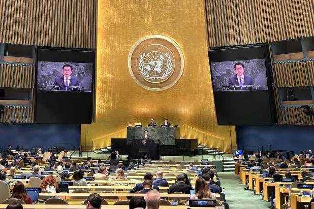 من فعاليات مؤتمر استعراض معاهدة عدم انتشار الأسلحة النووية في مقر الأمم المتحدة بمدينة نيويورك (إ.ب.أ)