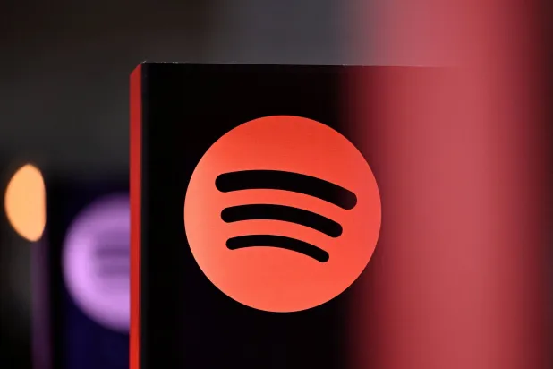 The Spotify logo is pictured at the 77th Frankfurt book fair, the world's biggest trade fair for books, in Frankfurt am Main, western Germany on October 17, 2025. (AFP)