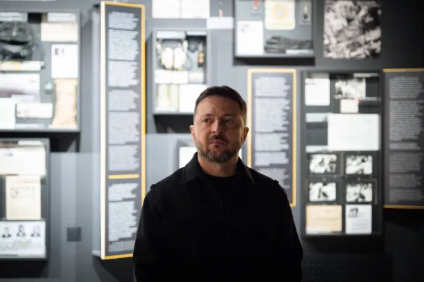 الرئيس الأوكراني فولوديمير زيلينسكي في لفيف (الرئاسة الأوكرانية - د.ب.أ)