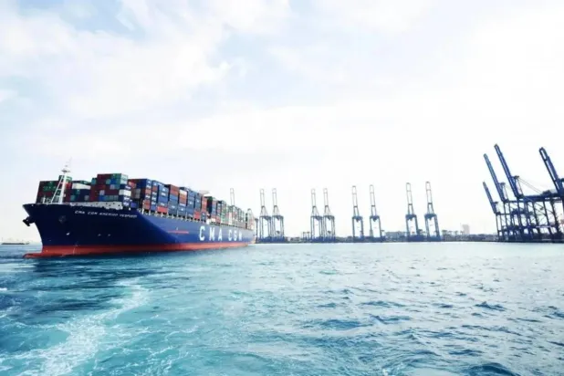A container ship at a Saudi port (SPA)