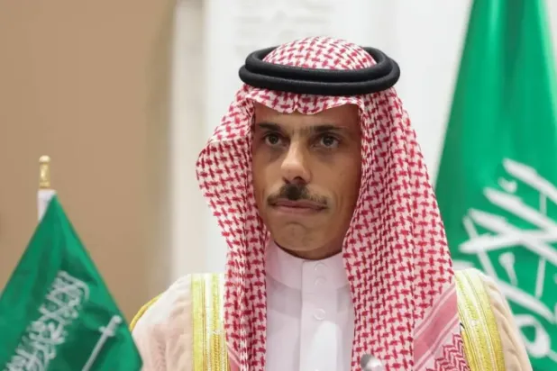 Saudi Arabia's Foreign Minister Prince Faisal bin Farhan bin Abdullah attends a press conference in Riyadh, Saudi Arabia, August 17, 2023. (Reuters)