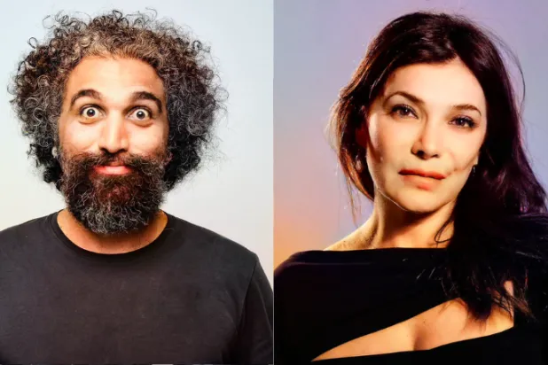 الممثلة ندى أبو فرحات والمخرج إيلي كمال (صوَر كمال)