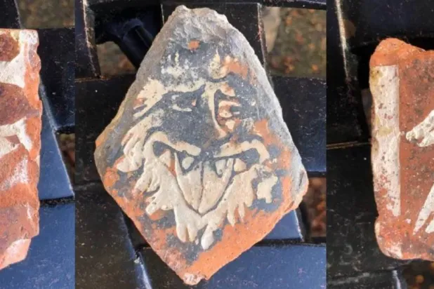 English Heritage was particularly thrilled that one of the fragments had a dragon motif on it, which was previously unknown at the site. (English Heritage)
