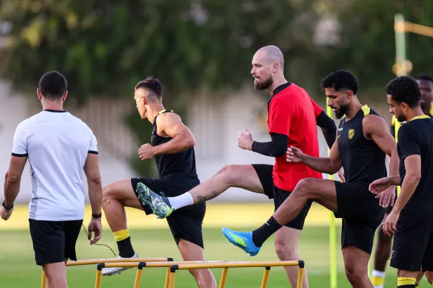 لاعبو الاتحاد خلال تدريباتهم الأخيرة (موقع النادي)