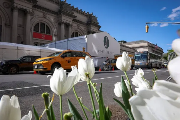 Tulips bloom outside the Metropolitan Museum of Art during preparations for the Met Gala, an annual fundraising gala held for the benefit of the Metropolitan Museum of Art's Costume Institute, along 5th Avenue in New York City, US, May 3, 2026. (Reuters)