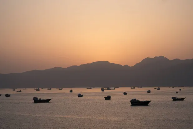  Ships and boats in the Strait of Hormuz, Musandam, Oman, May 1, 2026. (Reuters)