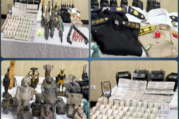 جانب من المضبوطات لدى التشكيل العصابي (وزارة الداخلية المصرية)