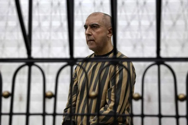  Former head of political security in south Syria's Daraa province, Atef Najib attends the first trial session at the Palace of Justice, in Damascus last month. (AFP)