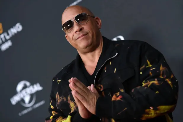 US actor Vin Diesel at the Universal Studios backlot in Universal City, California, on May 20, 2023. (AFP) 