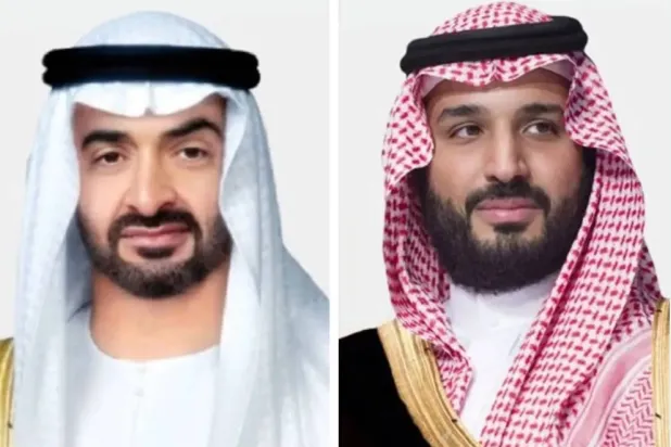 ولي العهد السعودي الأمير محمد بن سلمان والرئيس الإماراتي الشيخ محمد بن زايد (الخارجية السعودية)