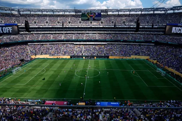 General view of the MetLife stadium during the Club World Cup semifinal soccer match between Fluminense and Chelsea in East Rutherford, NJ, Tuesday, July 8, 2025. (AP)