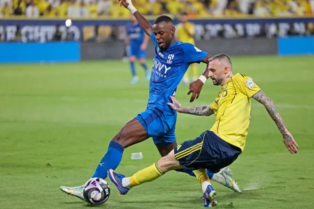 من مباراة الهلال الأخيرة أمام النصر (أ.ف.ب)