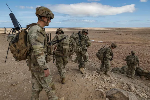 US soldiers take part in the "African Lion" joint military exercise between US and Moroccan forces in the Tan-Tan region in southwestern Morocco on May 8, 2026. (Photo by Abdel Majid BZIOUAT / AFP)