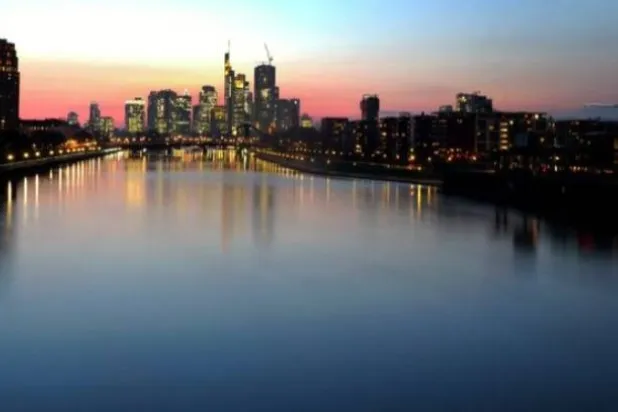 The skyline with the banking district is seen during sunset in Frankfurt, Germany, February 27, 2024. REUTERS/Kai Pfaffenbach  