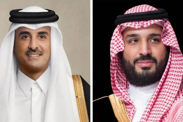 Suudi Arabistan Veliaht Prensi Muhammed bin Selman ve Katar Emiri Temim bin Hamed Al Sani  (SPA)