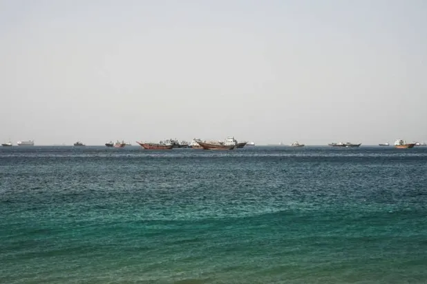  Vessels in the Strait of Hormuz, Musandam, Oman, May 15, 2026. (Reuters)