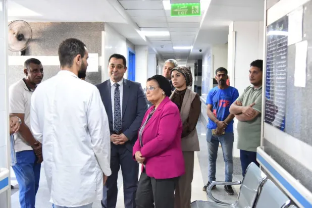 مسؤولون في وزارة الصحة يتفقدون أحد مستشفيات صعيد مصر الأسبوع الماضي (وزارة الصحة المصرية)