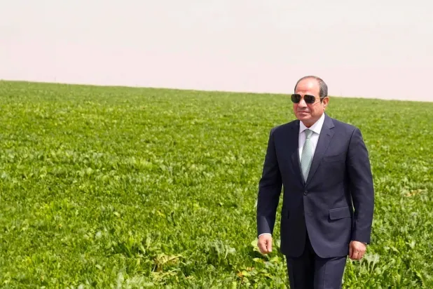 الرئيس المصري عبد الفتاح السيسي خلال افتتاح مشروع «الدلتا الجديدة» (الرئاسة المصرية)